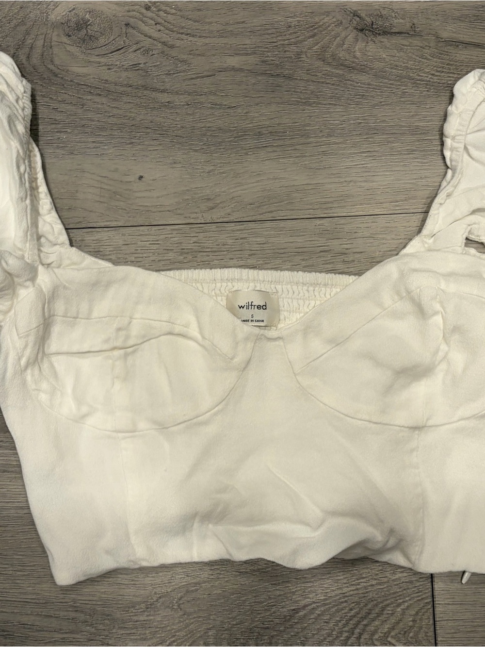 Wilfred Novella Blouse White Cropped Top Like New - Picture 2 of 5